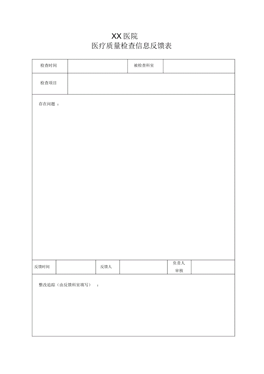 医疗质量检查反馈表_第1页