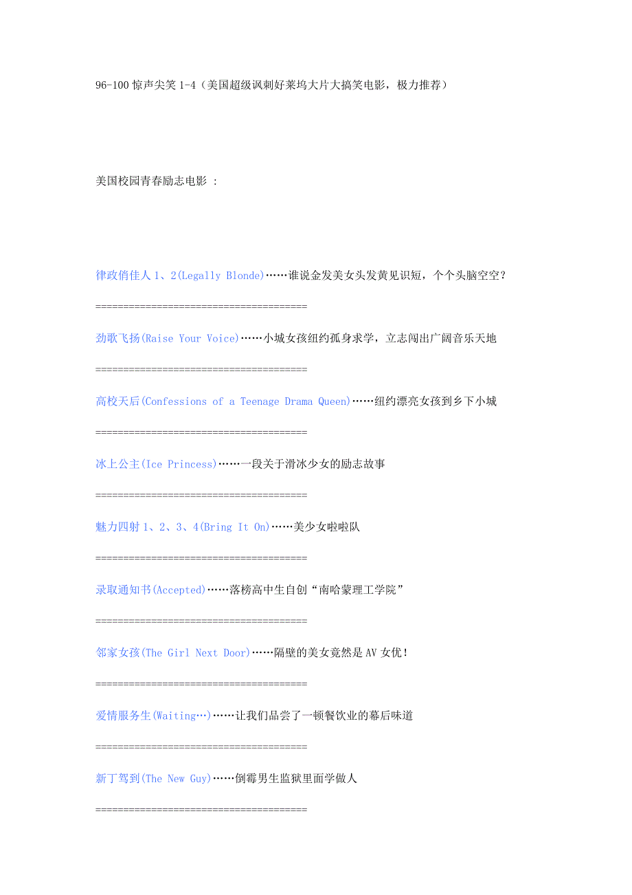 介绍100部好看的校园喜剧片（可练习英文）+美国校园青春励志电影.doc_第3页