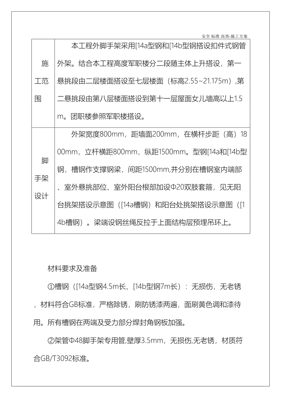 型钢外挑脚手架施工方案(后附：安全承诺书)(DOC 43页)_第4页