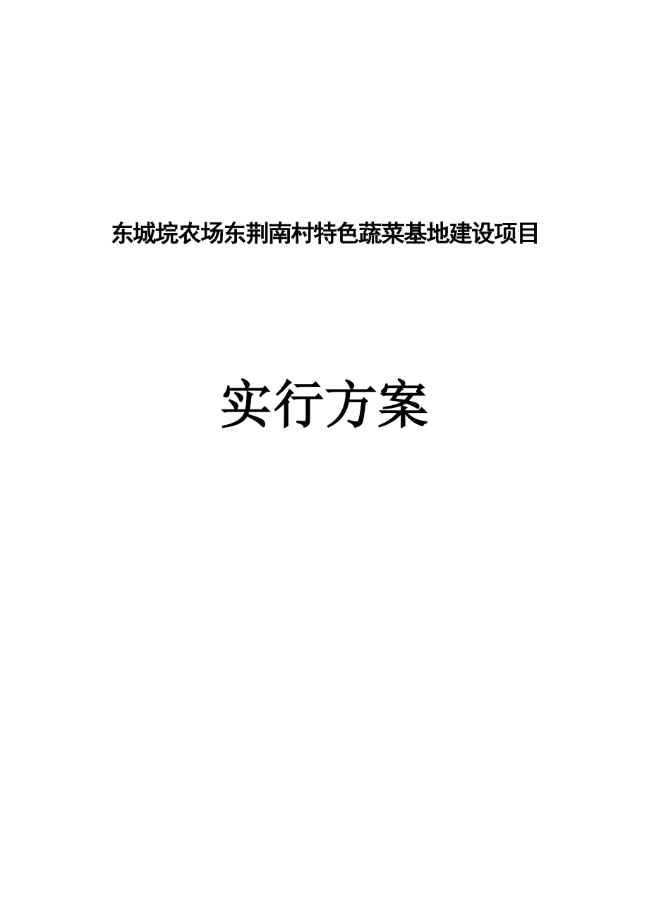 东城垸农场东荆南村特色蔬菜基地建设项目实施方案.doc_第1页