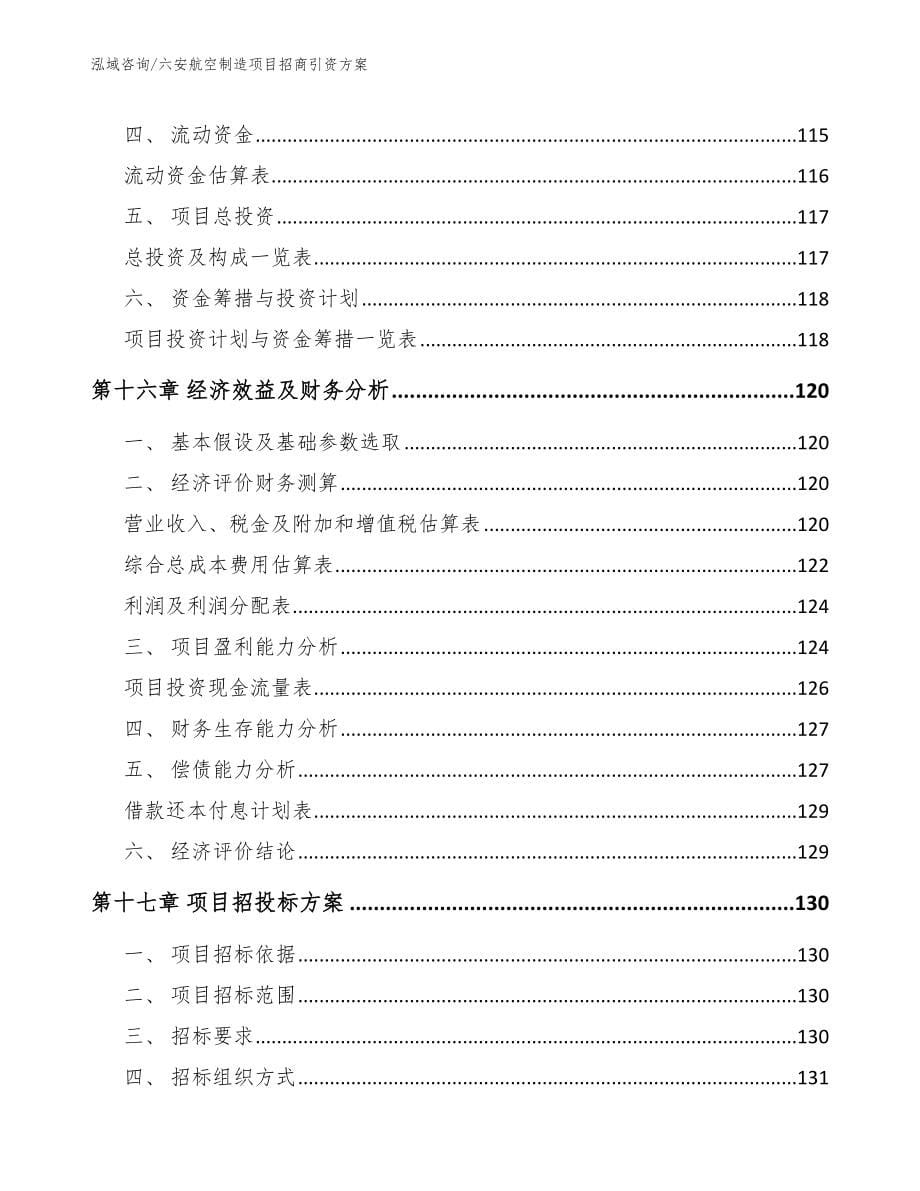 六安航空制造项目招商引资方案_范文参考_第5页