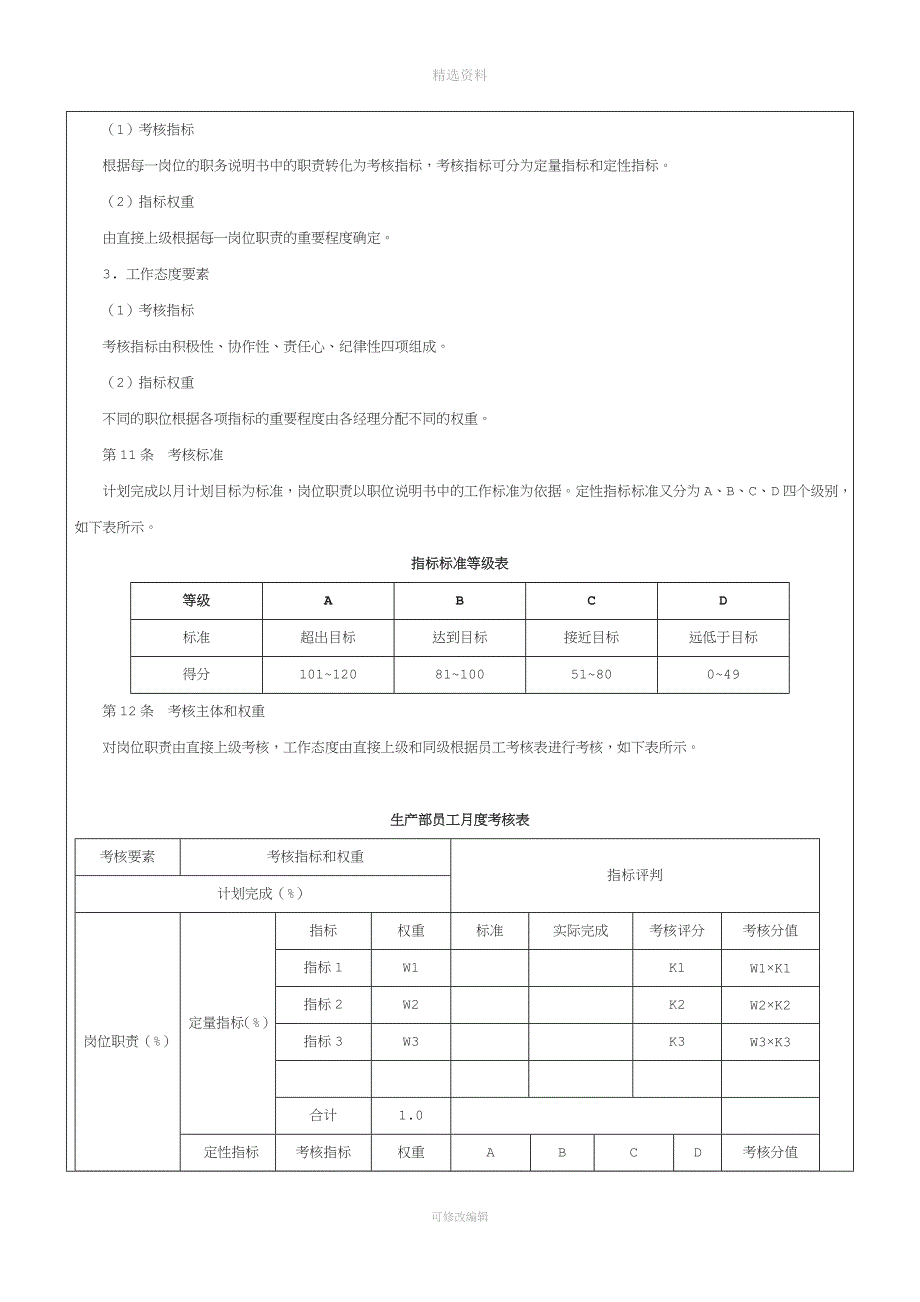 化工企业生产车间绩效考核制度范本.doc_第3页