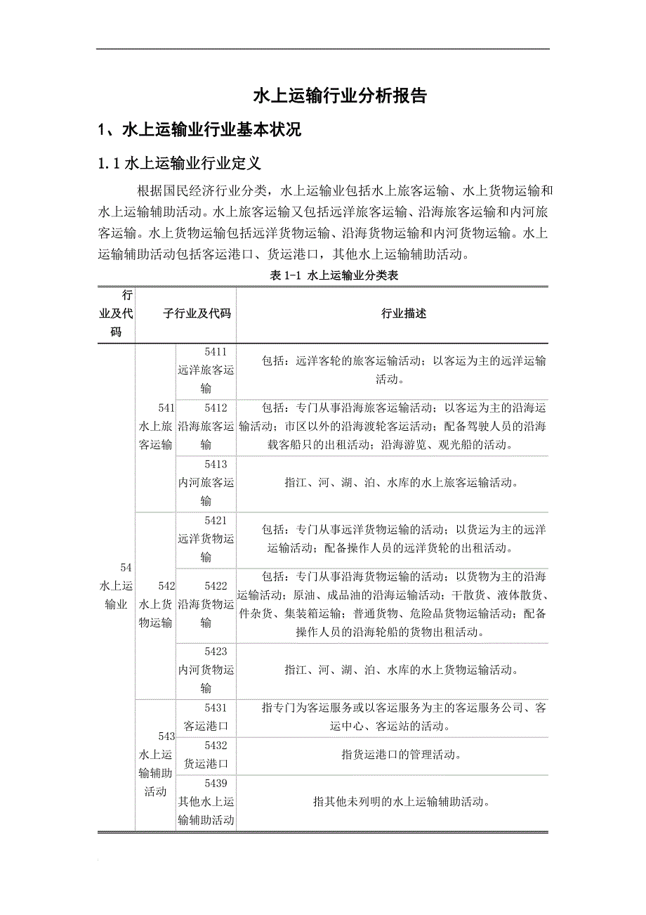 水上运输行业分析报告_第1页