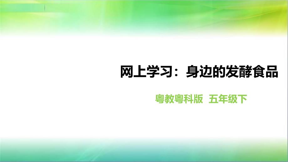 粤教粤科版小学科学五年级下册科学《网上学习：身边的发酵食品》课件_第1页