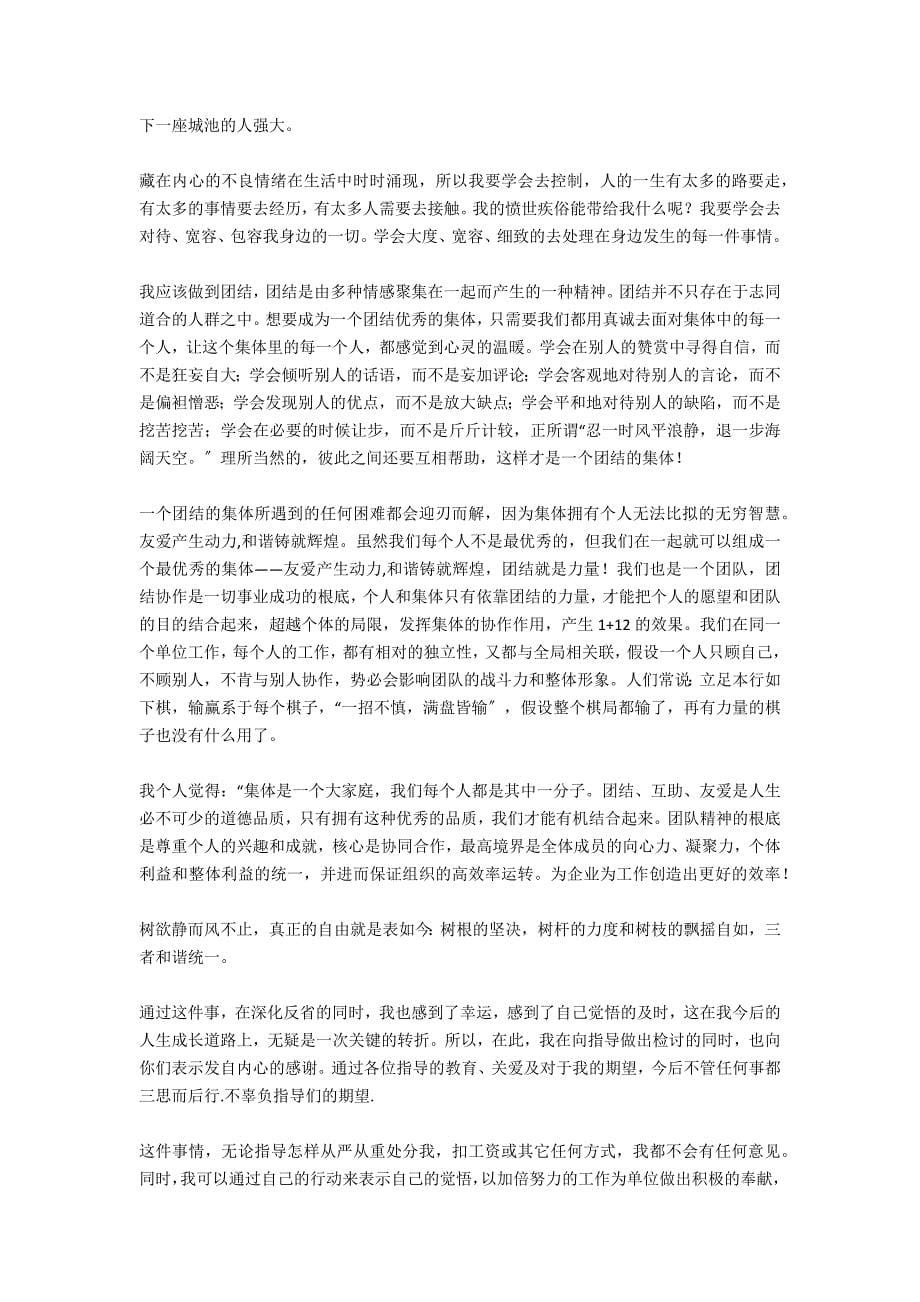 公司同事打架检讨书范文_第5页