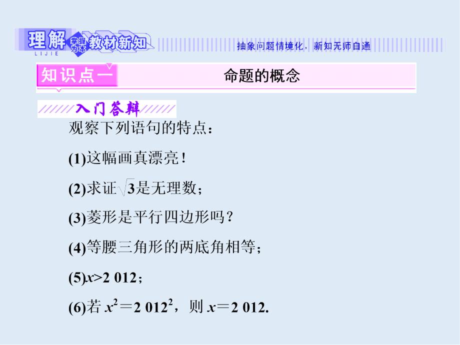 高二数学苏教版选修21课件：第1部分 第1章 1.1 1.1.1 四种命题_第4页