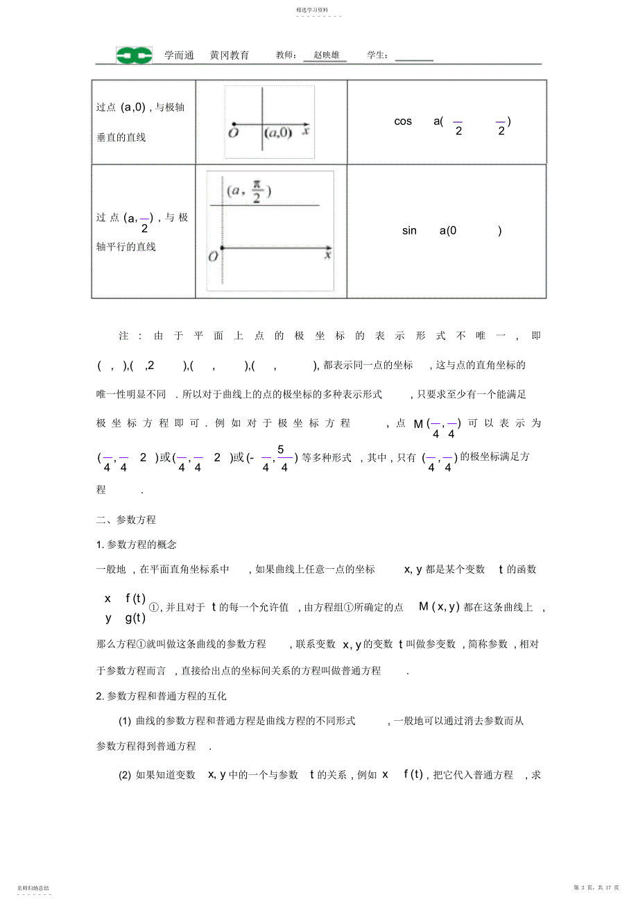 2022年选修4-4坐标系与参数方程知识点总结及同步练习---副本_第3页