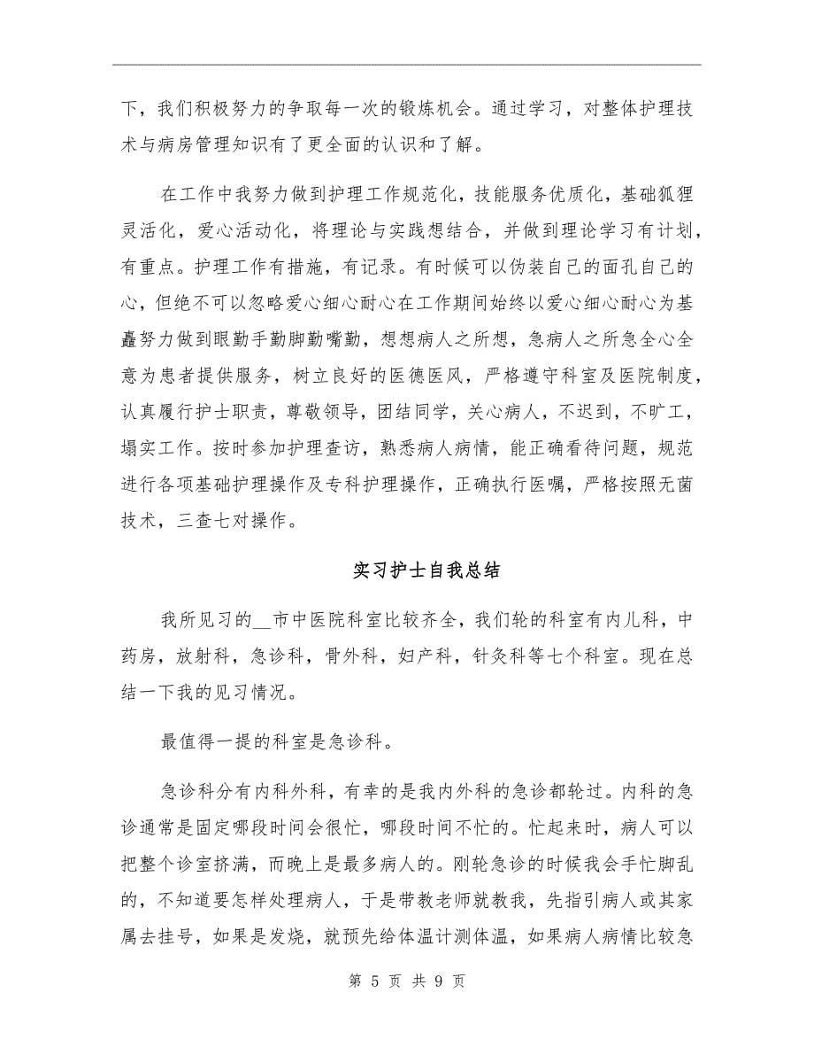 实习护士的自我总结_第5页