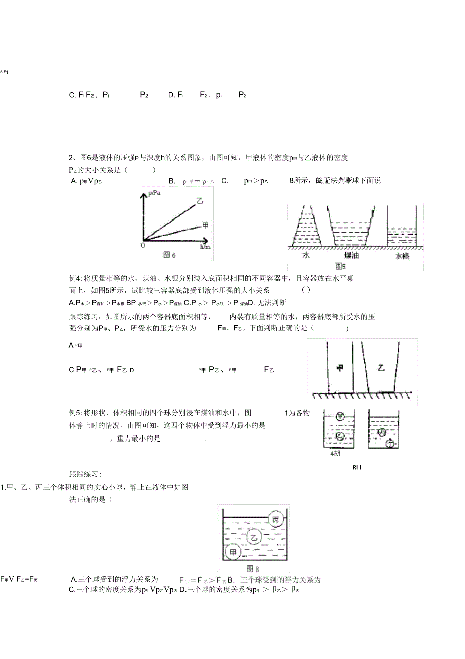 2009年中考物理专题3压强及浮力大小的比较_第3页