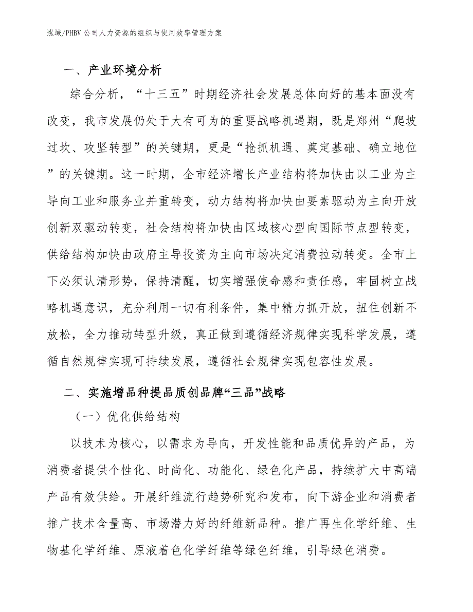 PHBV公司人力资源的组织与使用效率管理方案（参考）_第3页