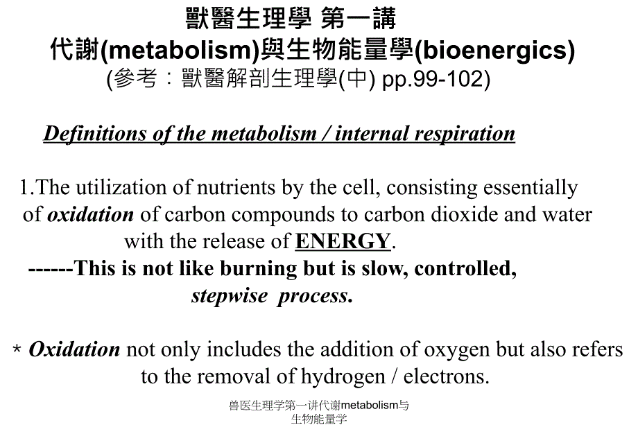 兽医生理学第一讲代谢metabolism与生物能量学课件_第2页