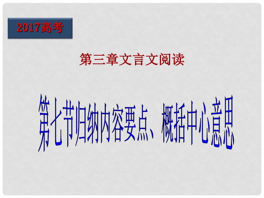 北京市高考语文一轮复习 第28课时 归纳内容要点、概括中心意思课件_第1页