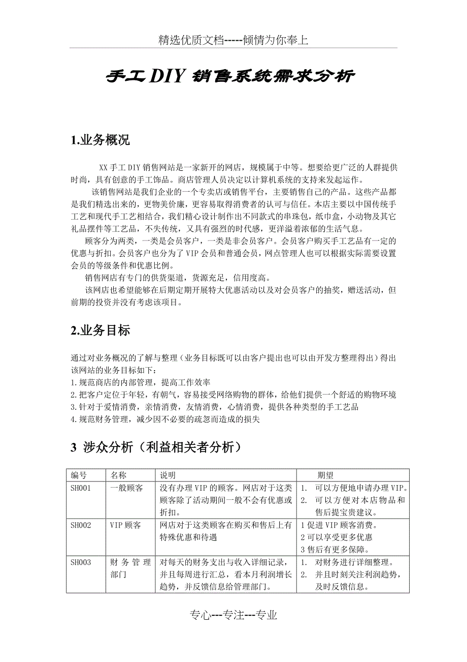 手工DIY销售系统需求分析_第1页