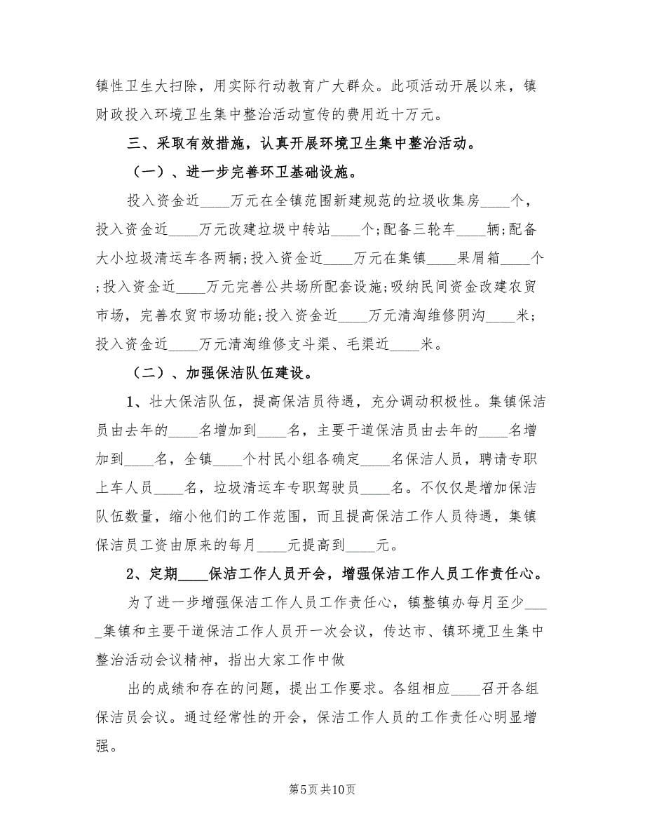 环境卫生集中整治活动工作总结范文.doc_第5页