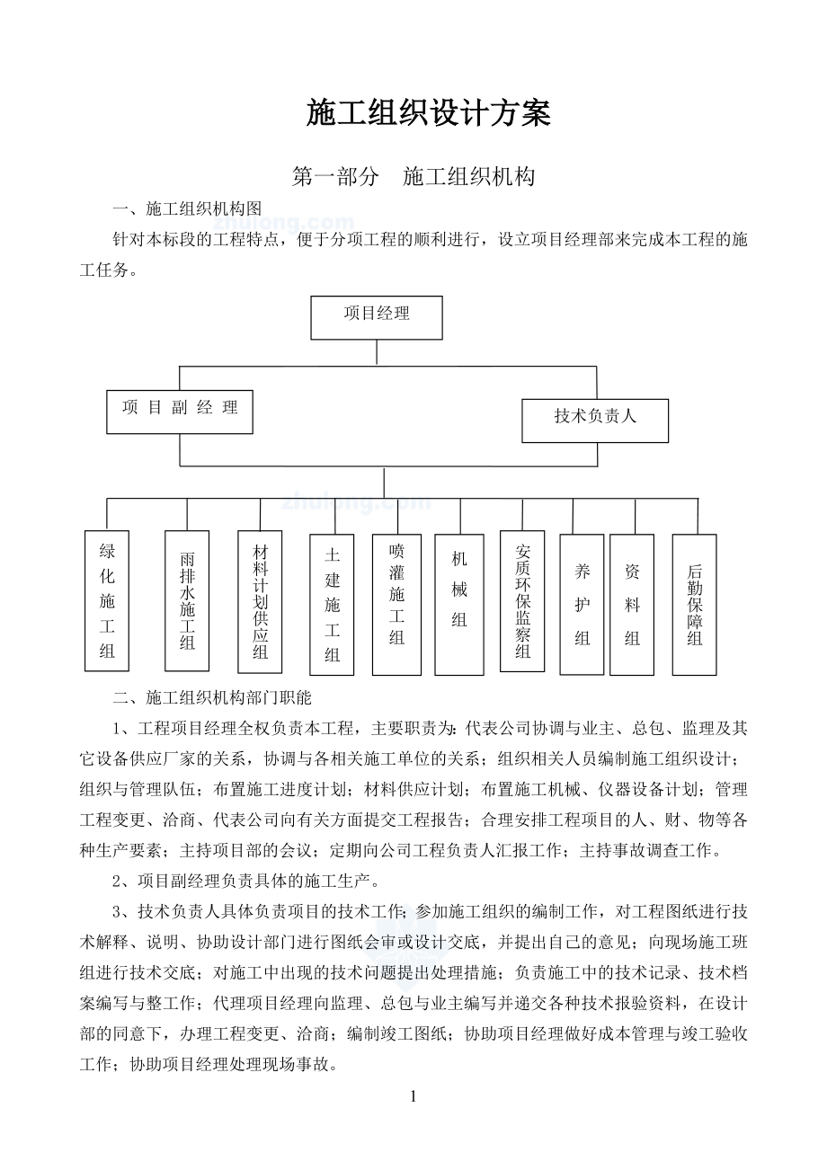 园林绿化工程施工组织设计方案secret_第1页