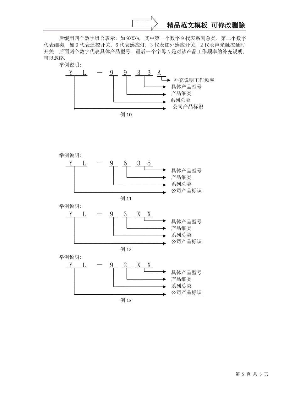 XXXXX公司产品型号编制方案_第5页