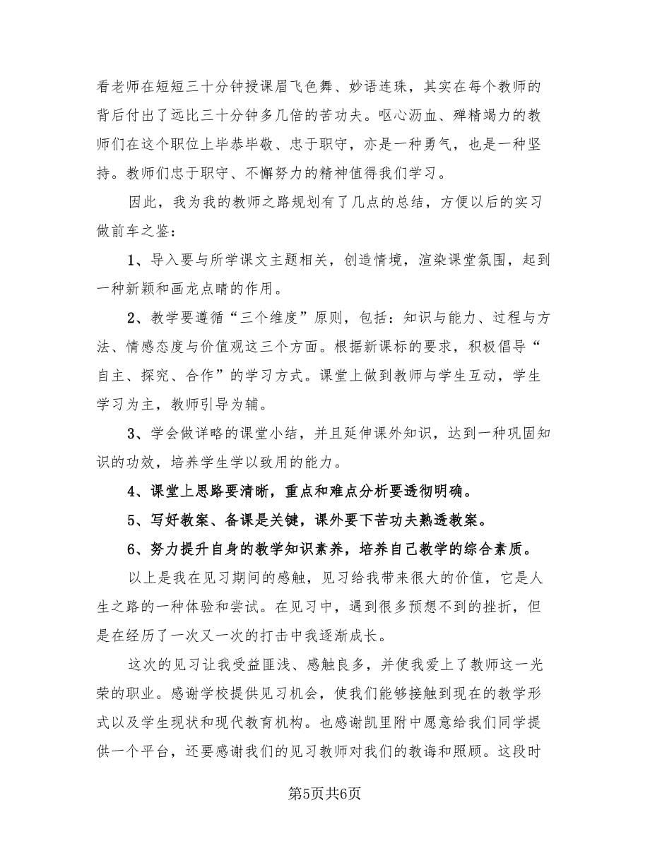 2023教师实习工作总结（三篇）.doc_第5页