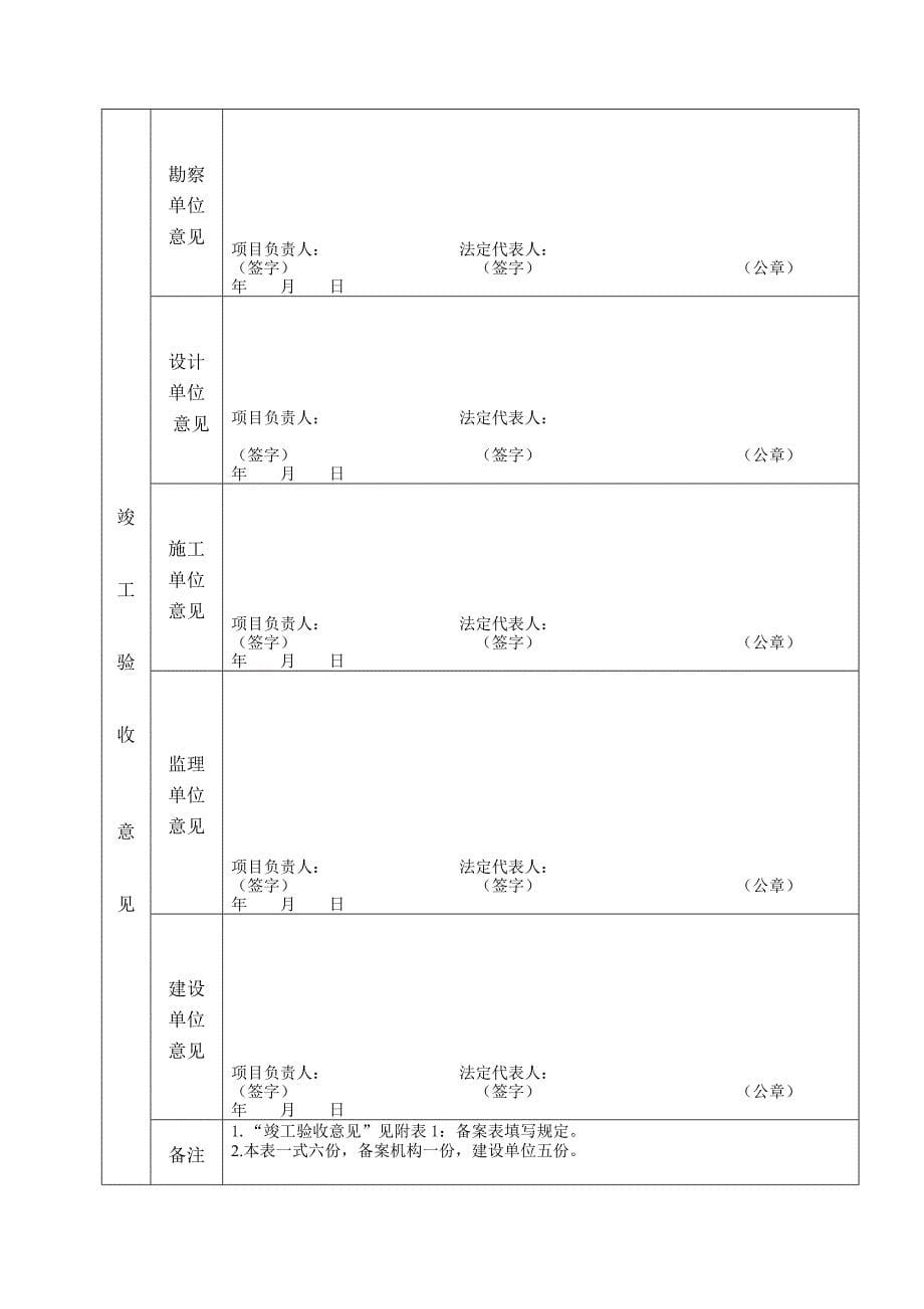 建设关键工程质竣工统一验收备案表_第5页