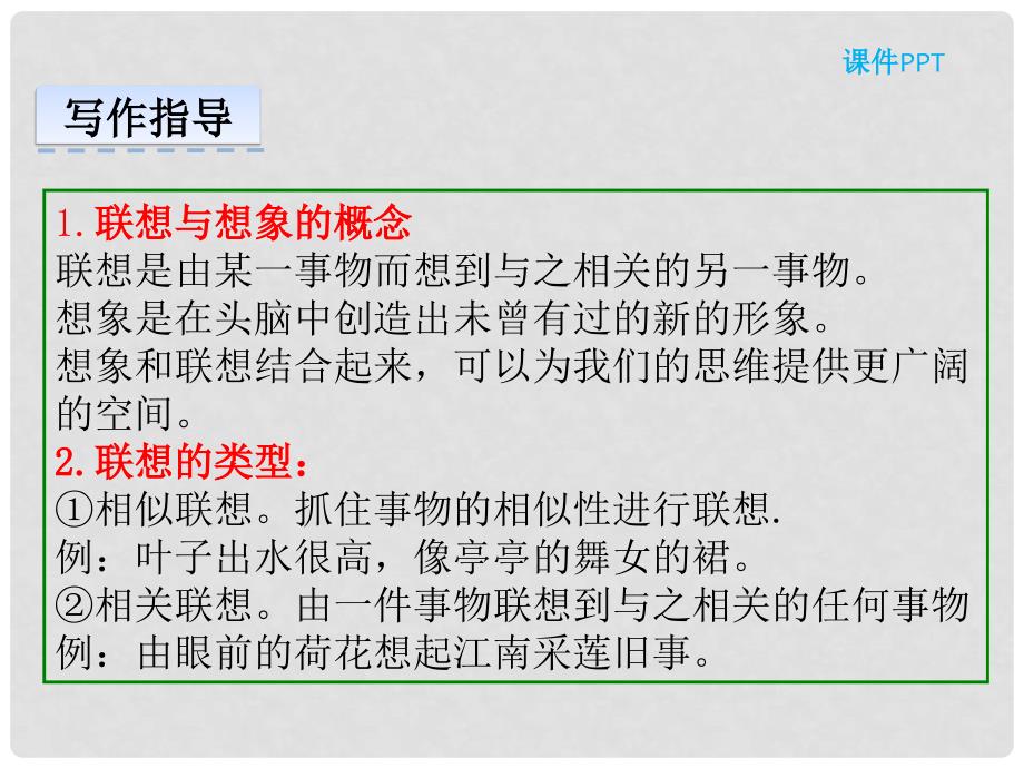 七年级语文上册 第六单元 写作 发挥联想和想象课件 新人教版_第4页