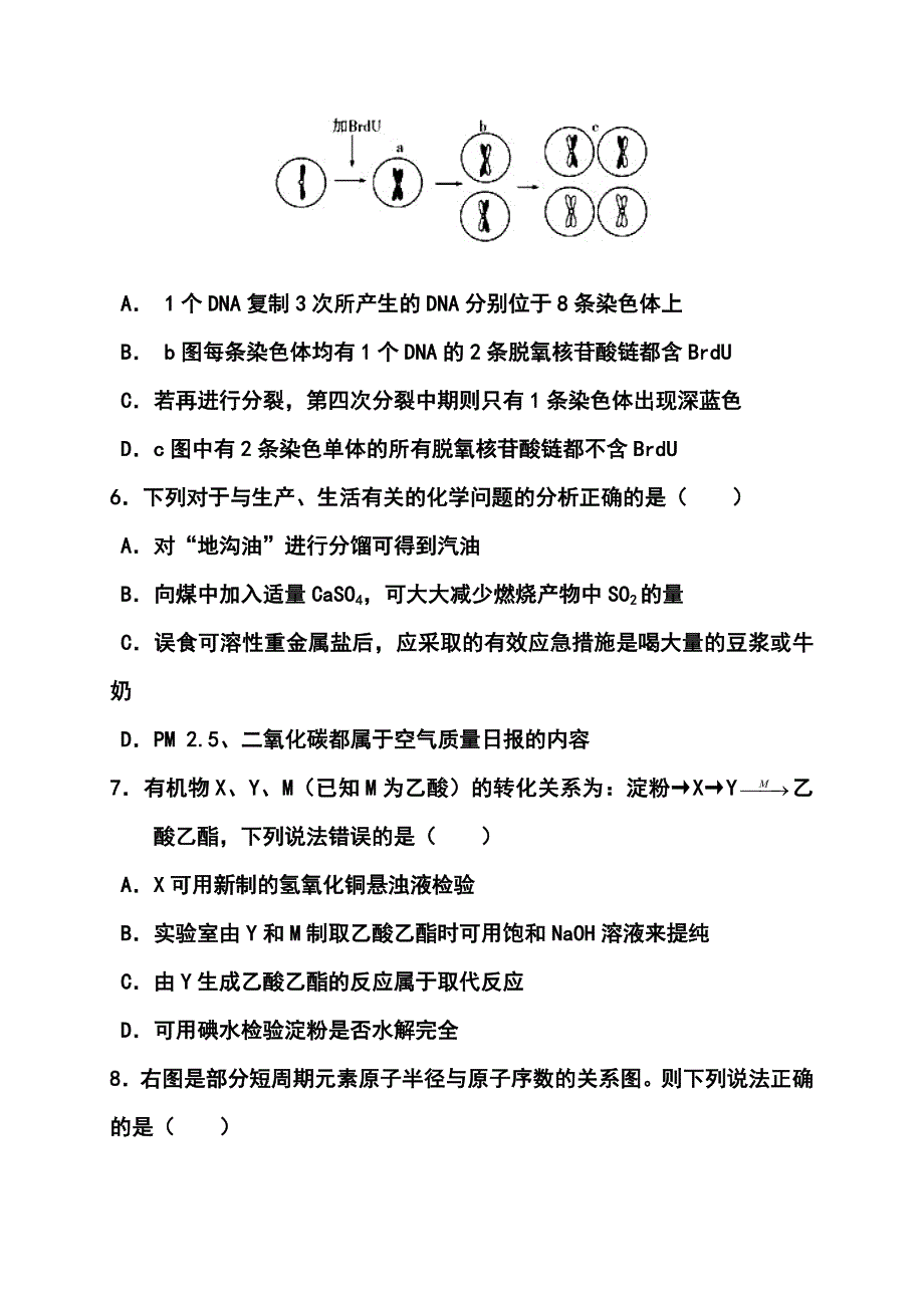 福建省福州一中高三5月校质检理科综合试题及答案_第3页