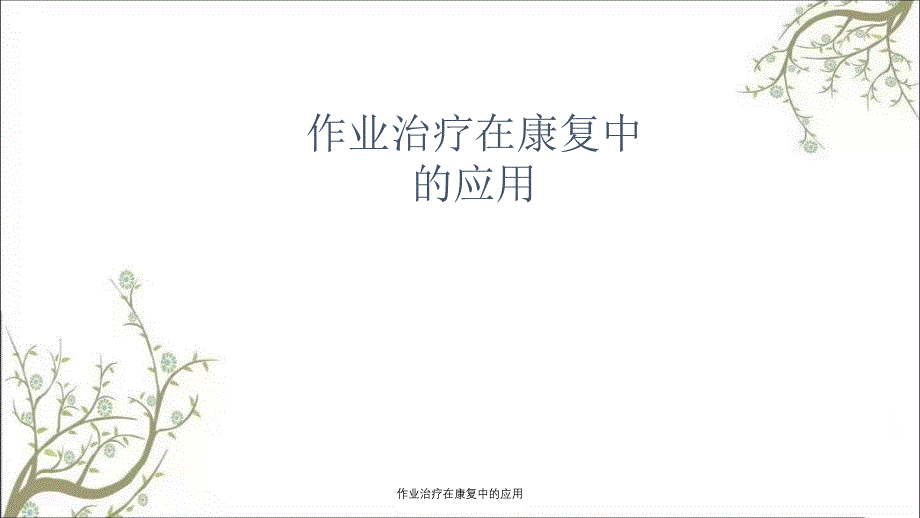 作业治疗在康复中的应用_第1页