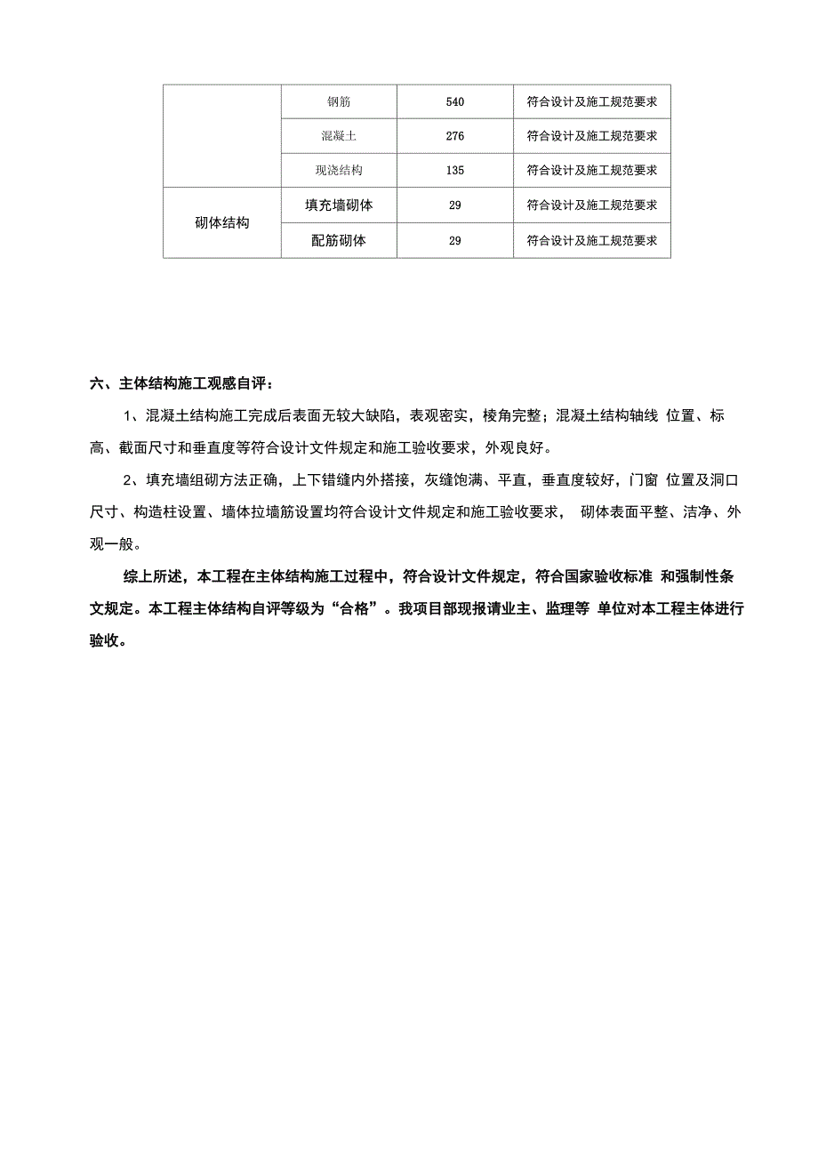 主体结构验收自评报告_第4页