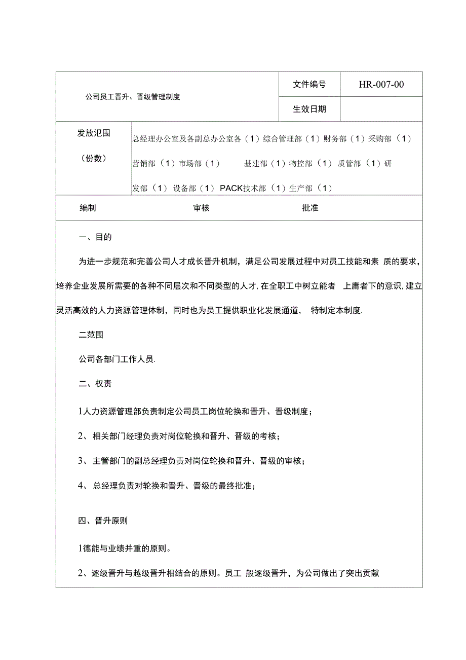 员工晋级、晋升管理制度_第1页