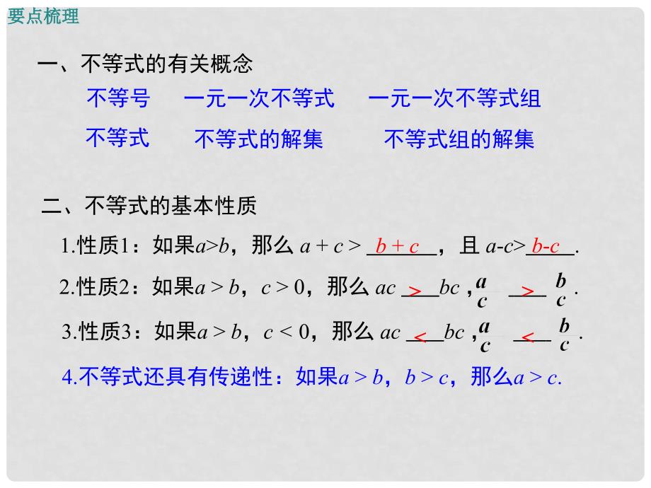 七年级数学下册 8 一元一次不等式小结与复习（小册子）课件 （新版）华东师大版_第2页