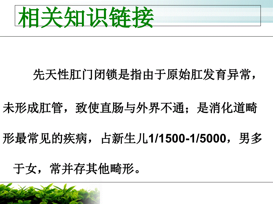 先天性肛门闭锁护理查房课件_2_第4页