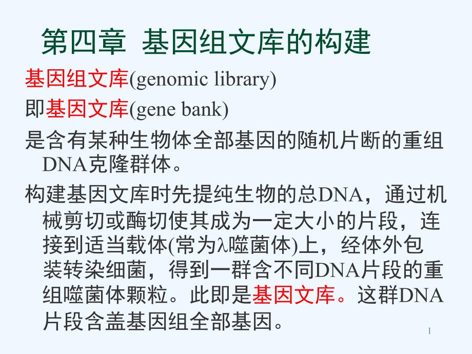 基因组文库构建课堂PPT_第1页