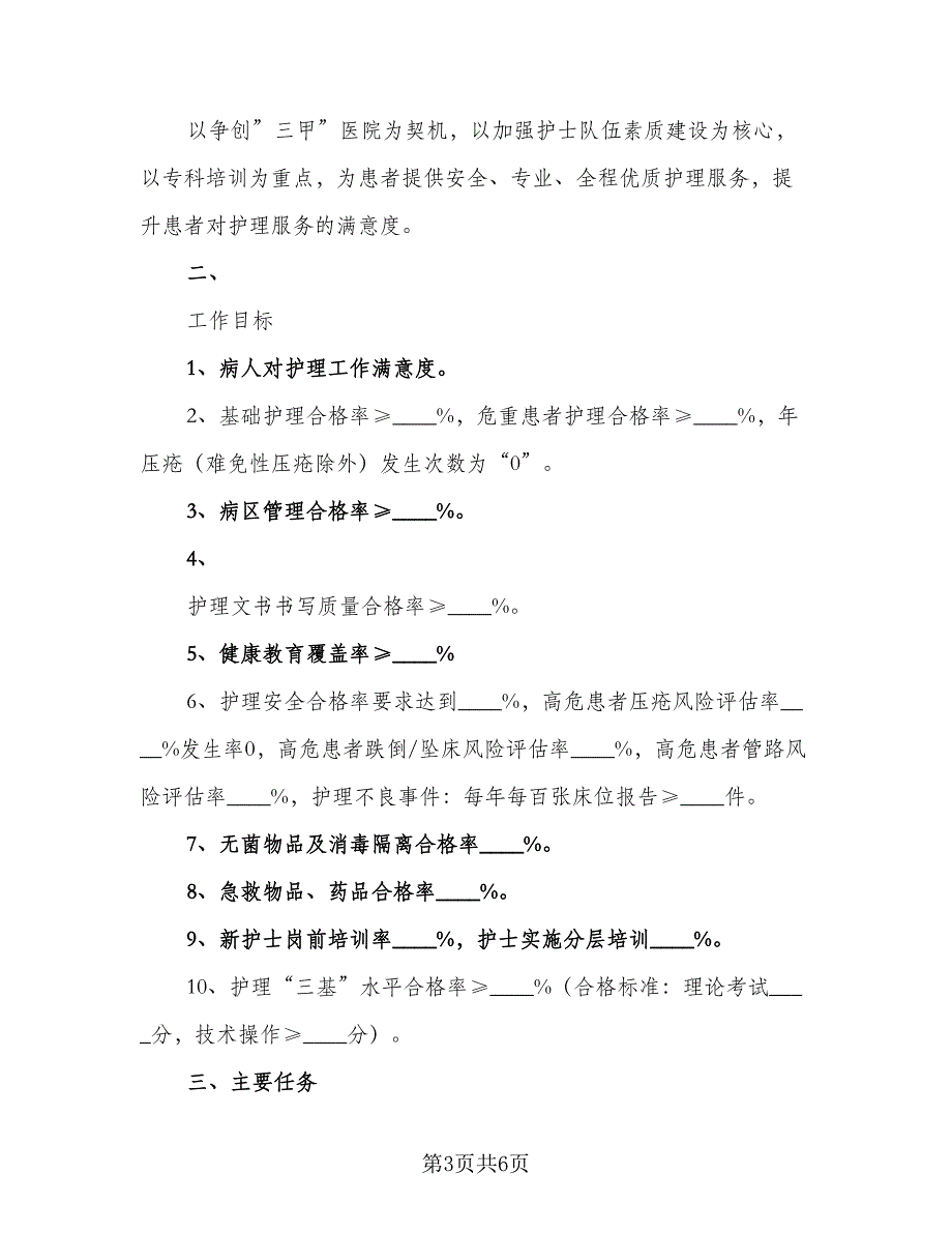 优秀护士工作计划安排标准模板（二篇）_第3页