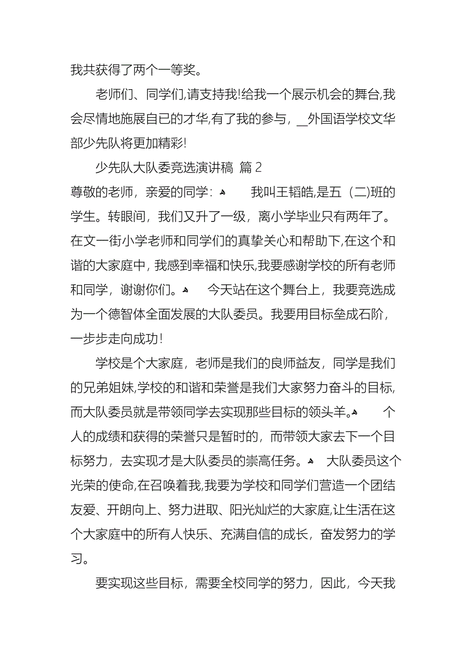 少先队大队委竞选演讲稿模板集锦7篇_第2页