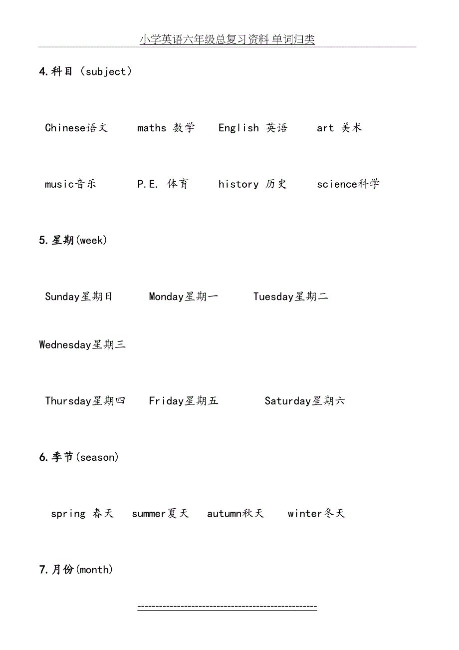 新PEP小学英语六年级下册总复习资料_第4页