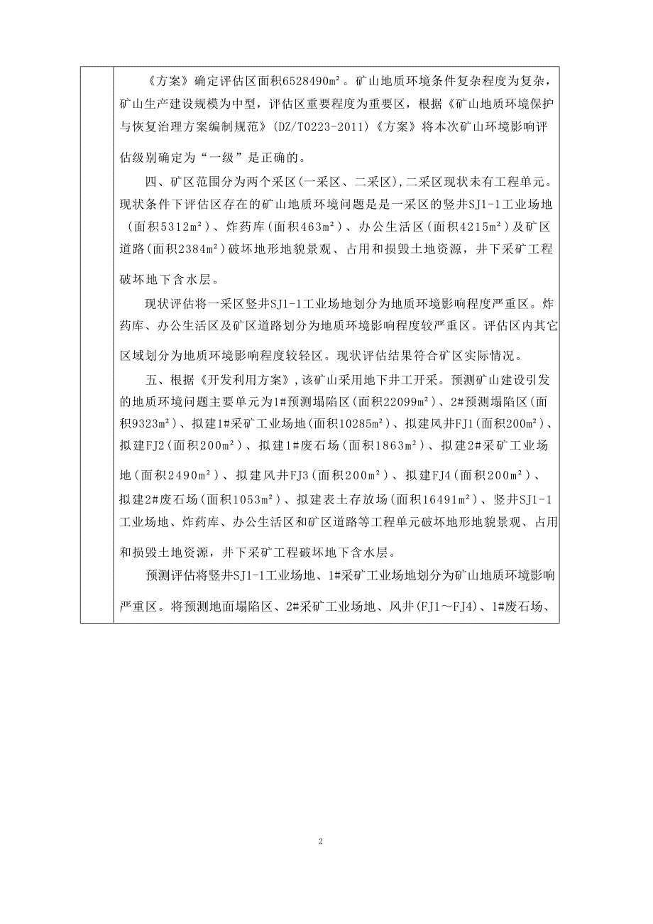 赤峰金富矿业物资有限责任公司翁牛特旗喇嘛沟岩金矿矿山地质环境保护与土地复垦方案评审表.docx_第4页