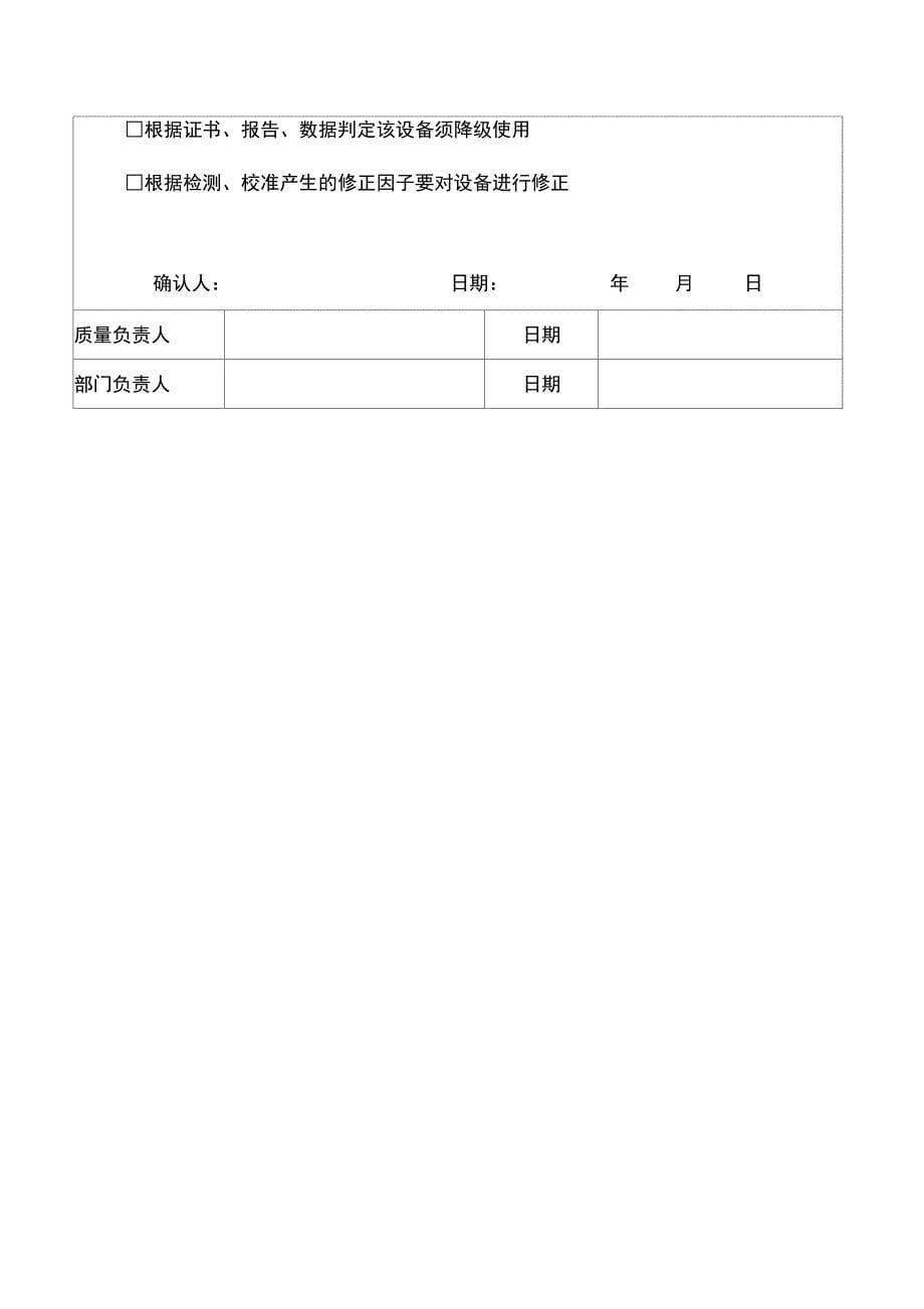 仪器设备校准证书确认记录簿表_第5页