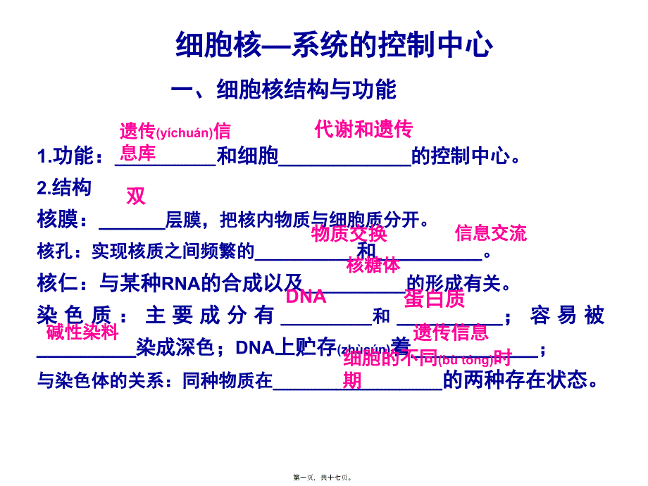 医学专题—第4节---细胞核的结构与功能3114_第1页