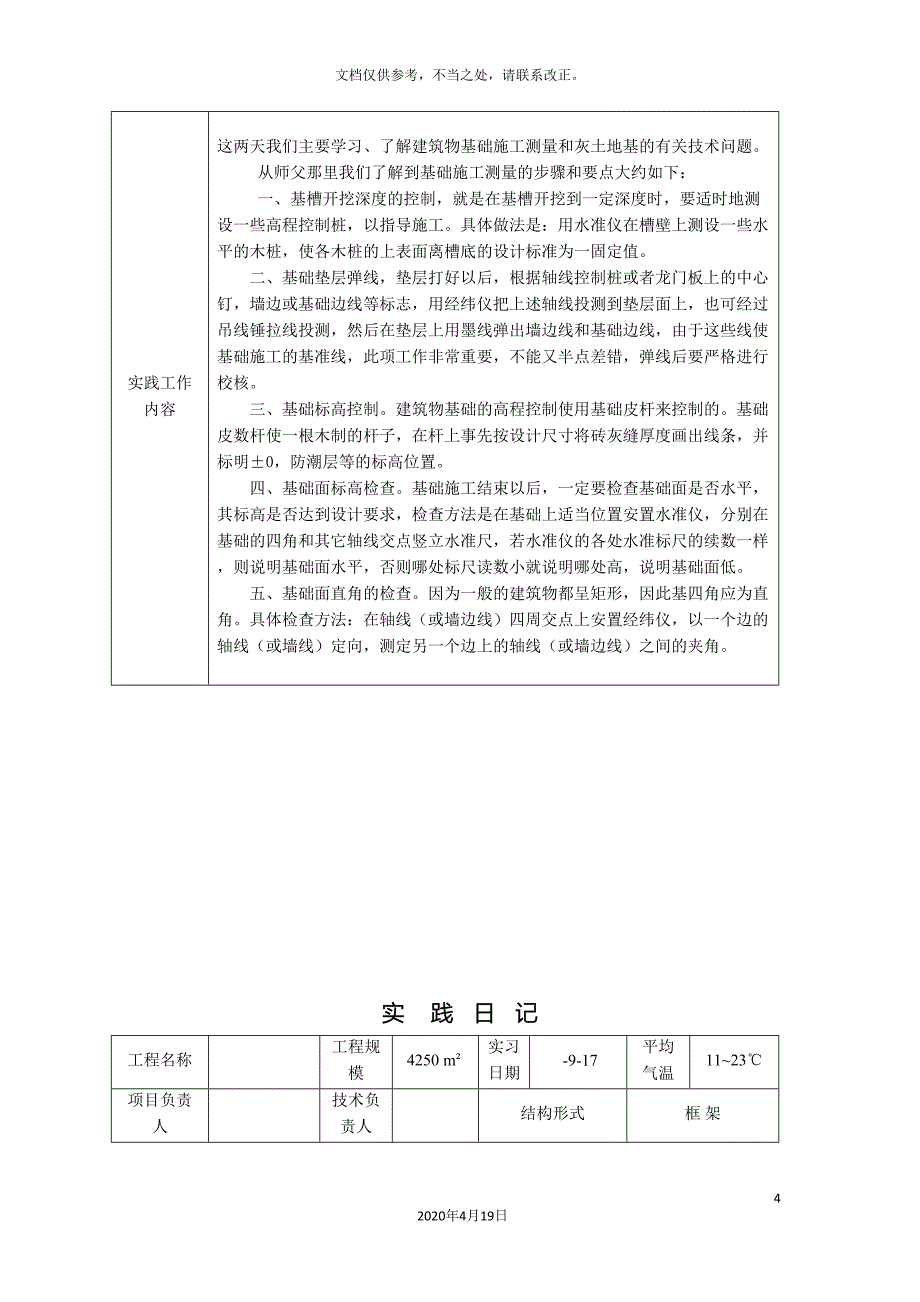 建筑施工与管理专业毕业实习日记_第4页