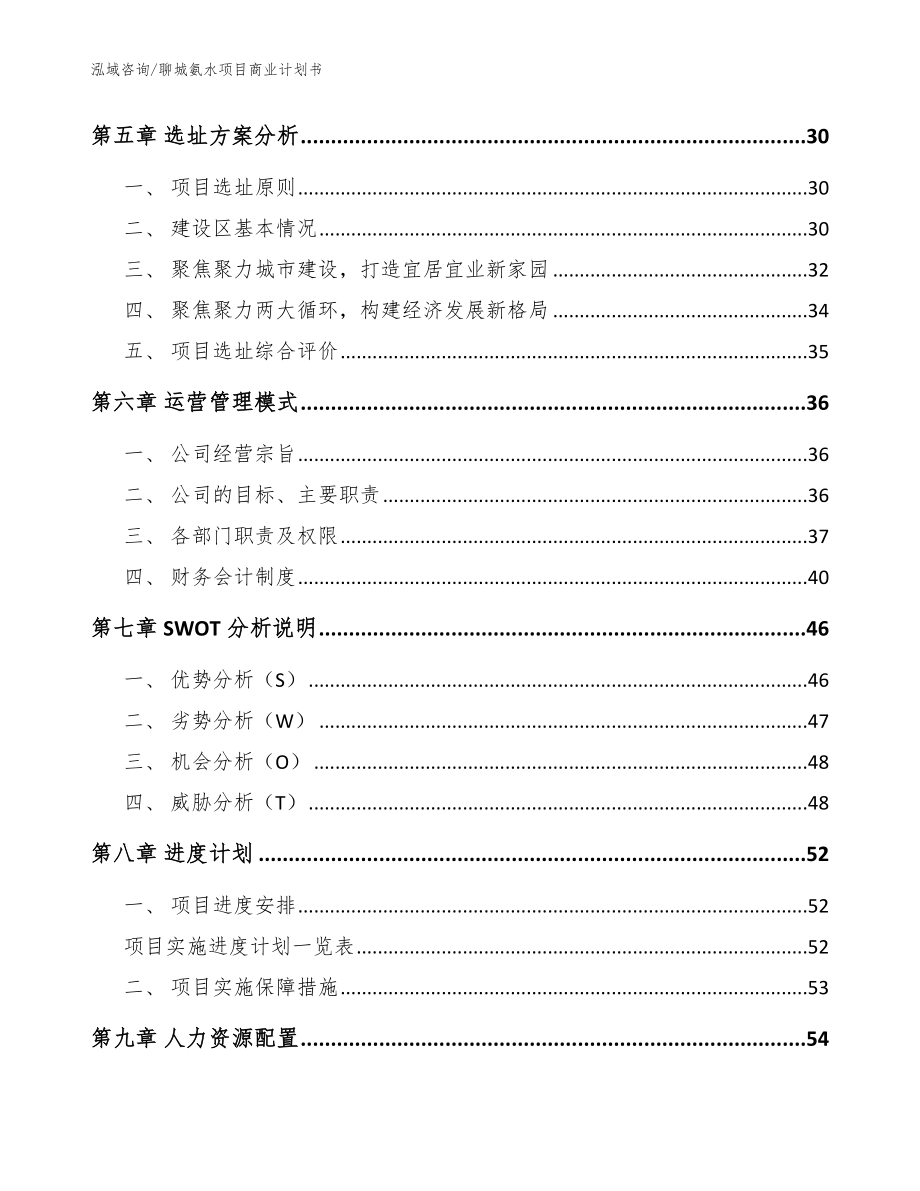 聊城氨水项目商业计划书（模板范本）_第3页