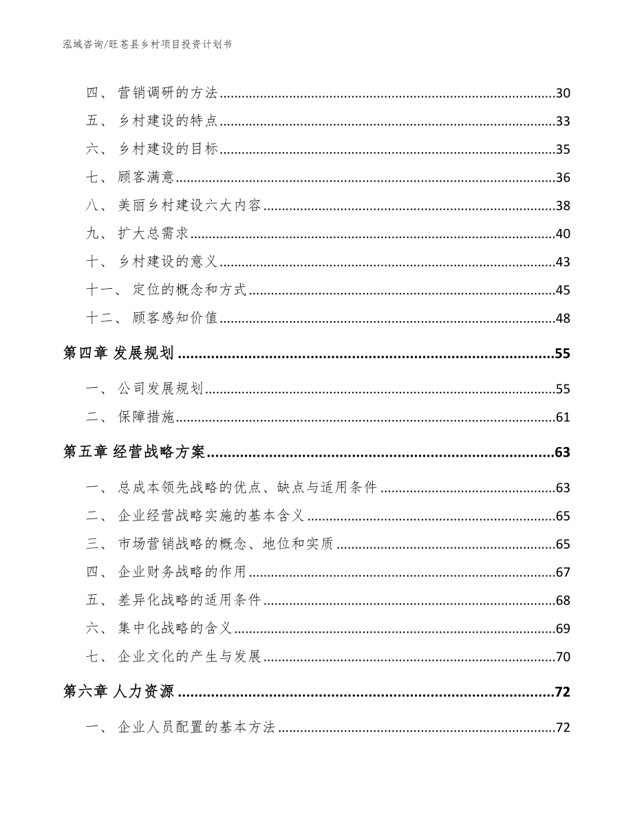 旺苍县乡村项目投资计划书_第4页