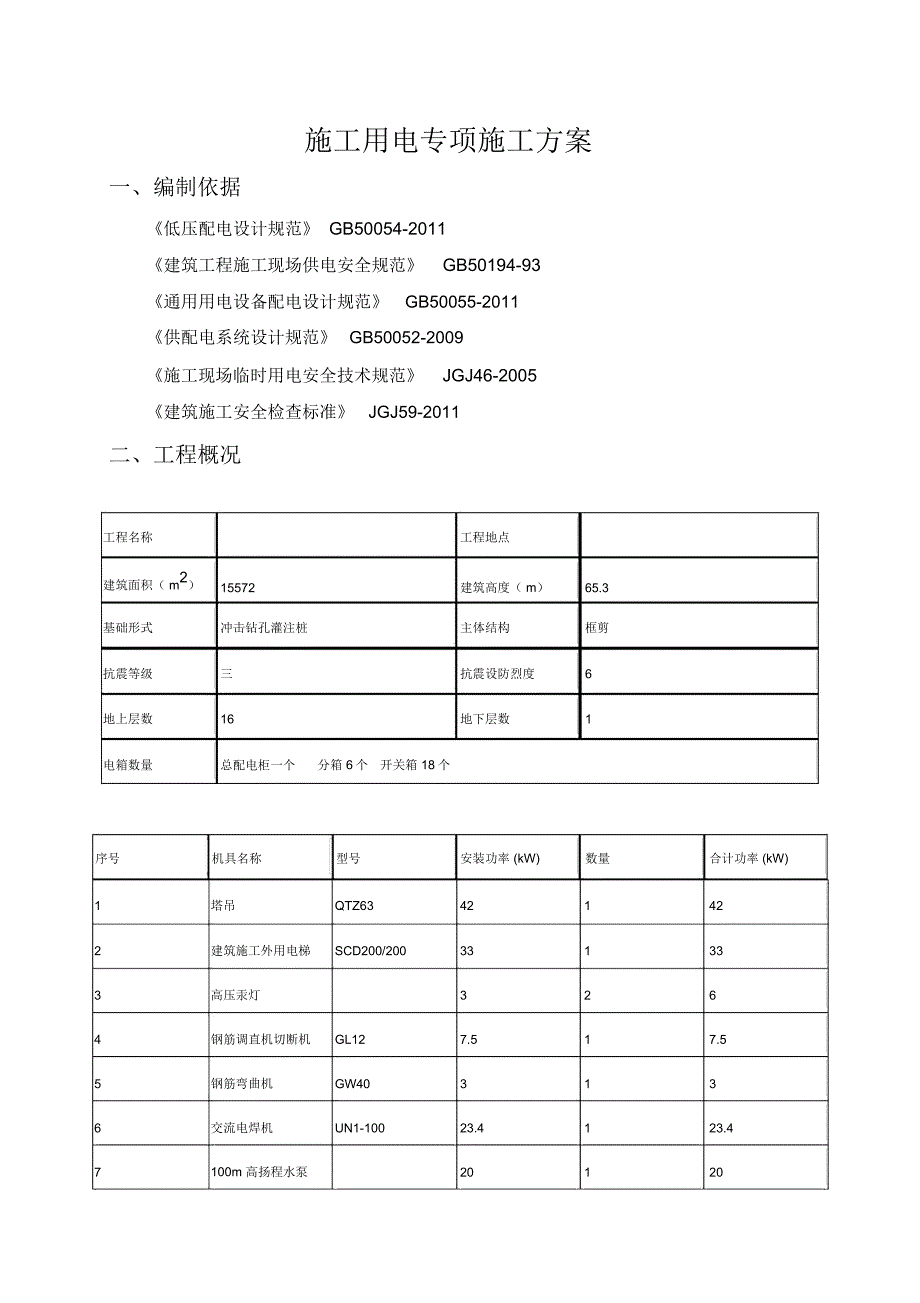 施工用电专项施工方案_第1页