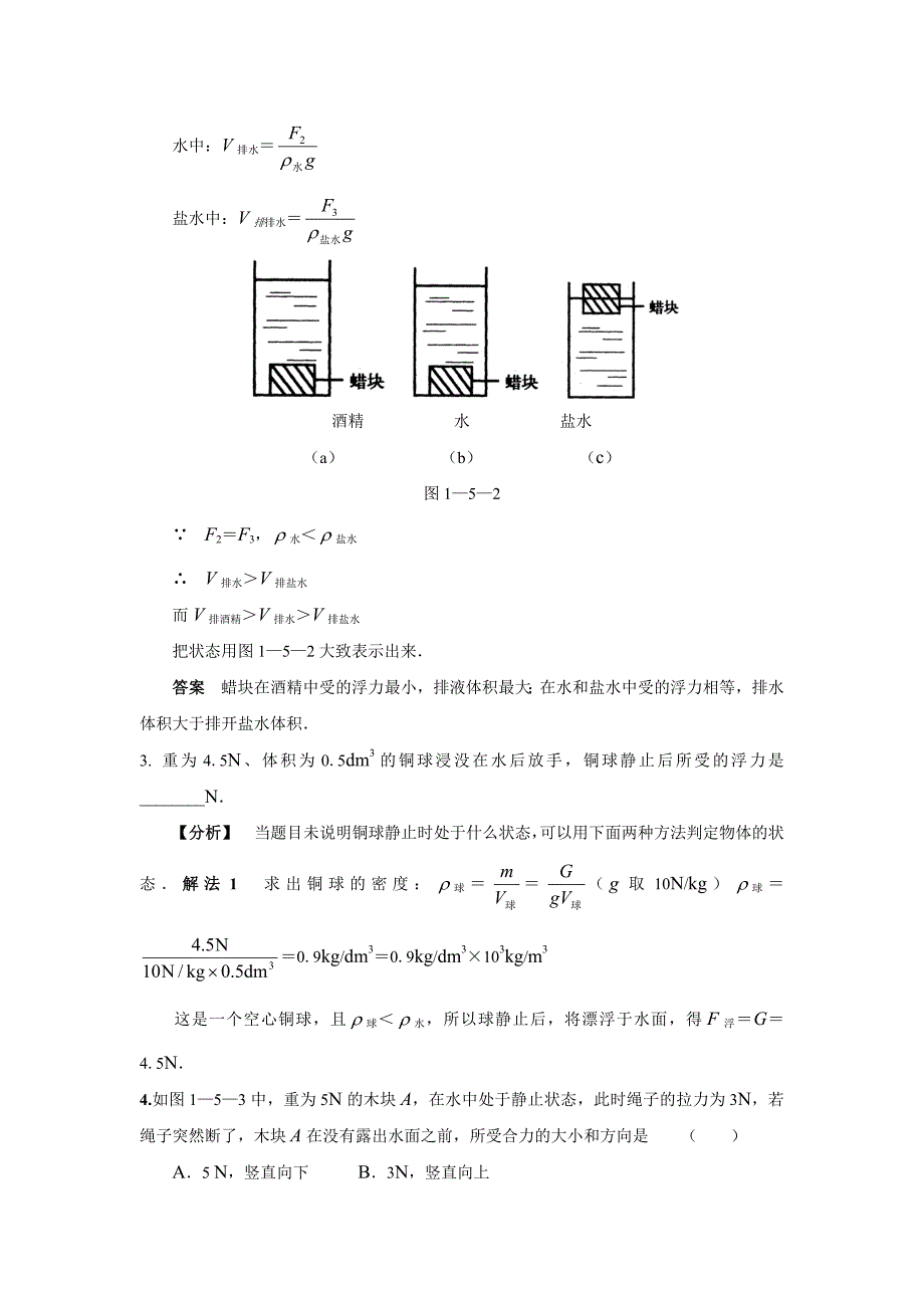 初二物理 浮力部分经典例题(带答案);_第2页