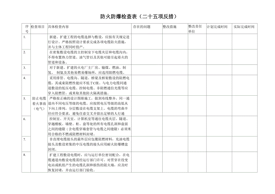 防火防爆检查表_第1页