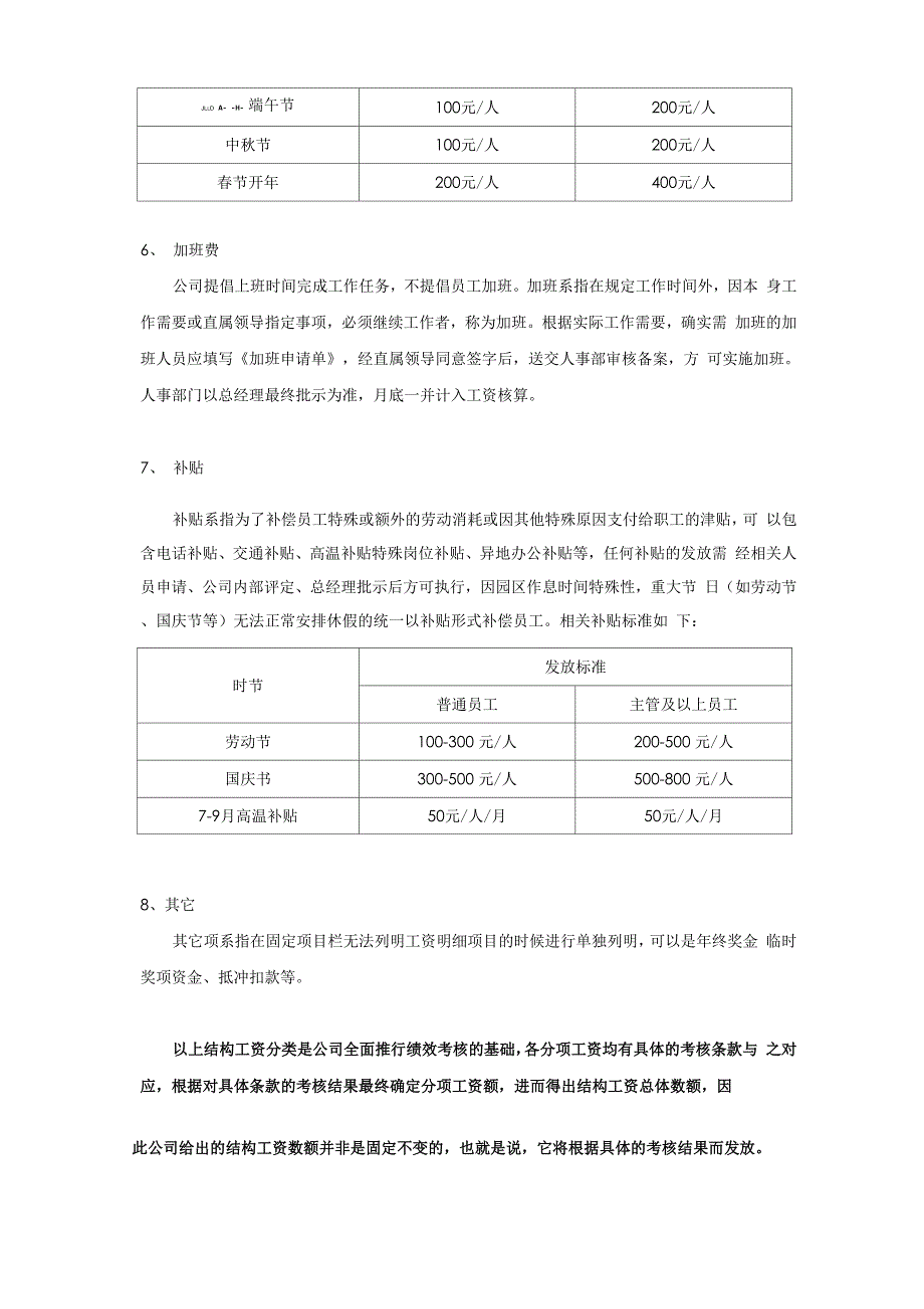 薪资调整方案及工资结构说明_第3页