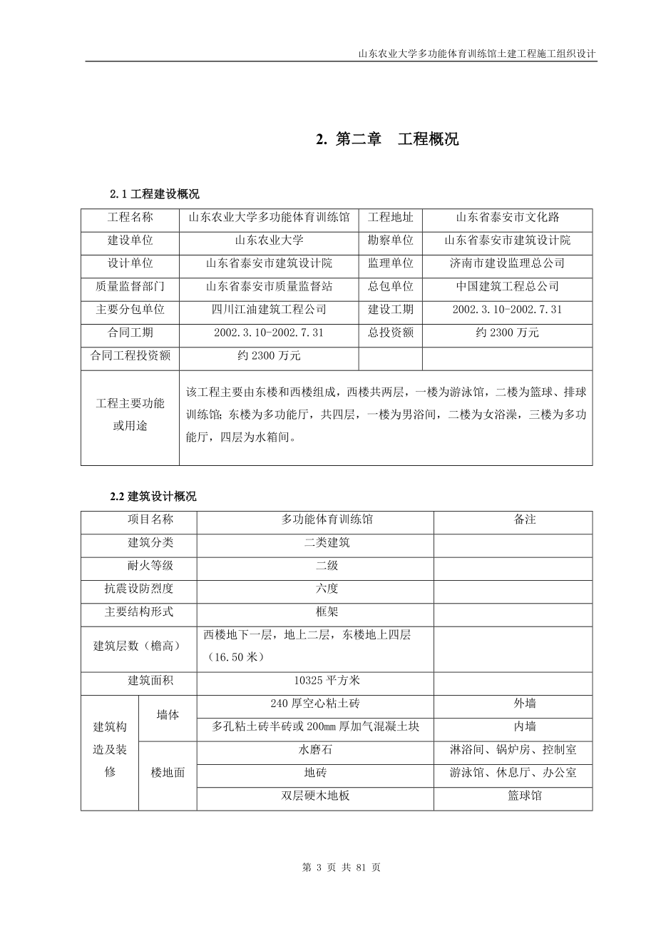 新《施工方案》山东农业大学体育馆施工组织设计方案2_第3页