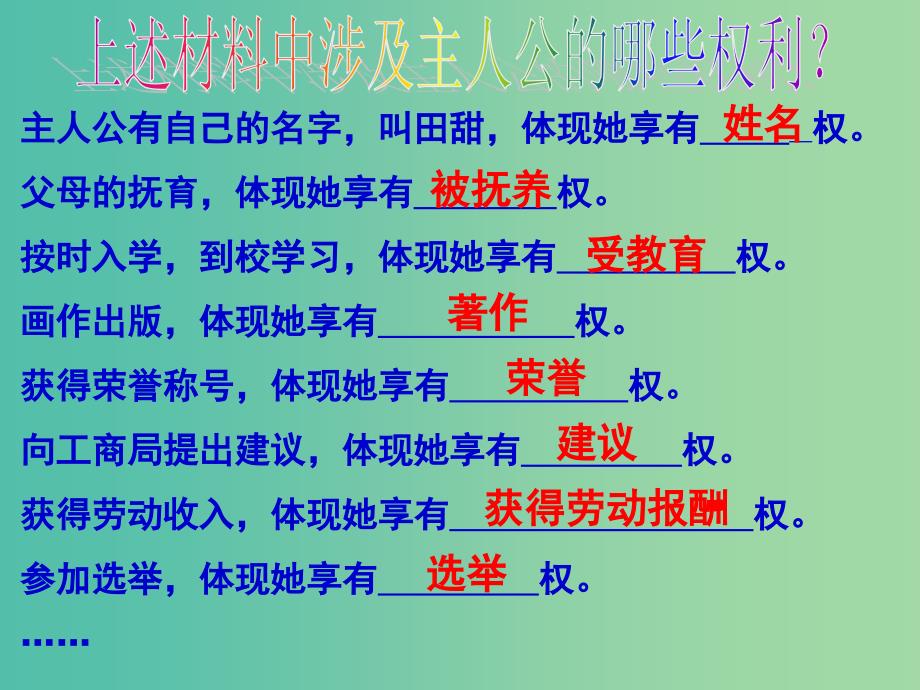 八年级政治下册 1.1.2 我们享有广泛的权利课件 新人教版.ppt_第3页