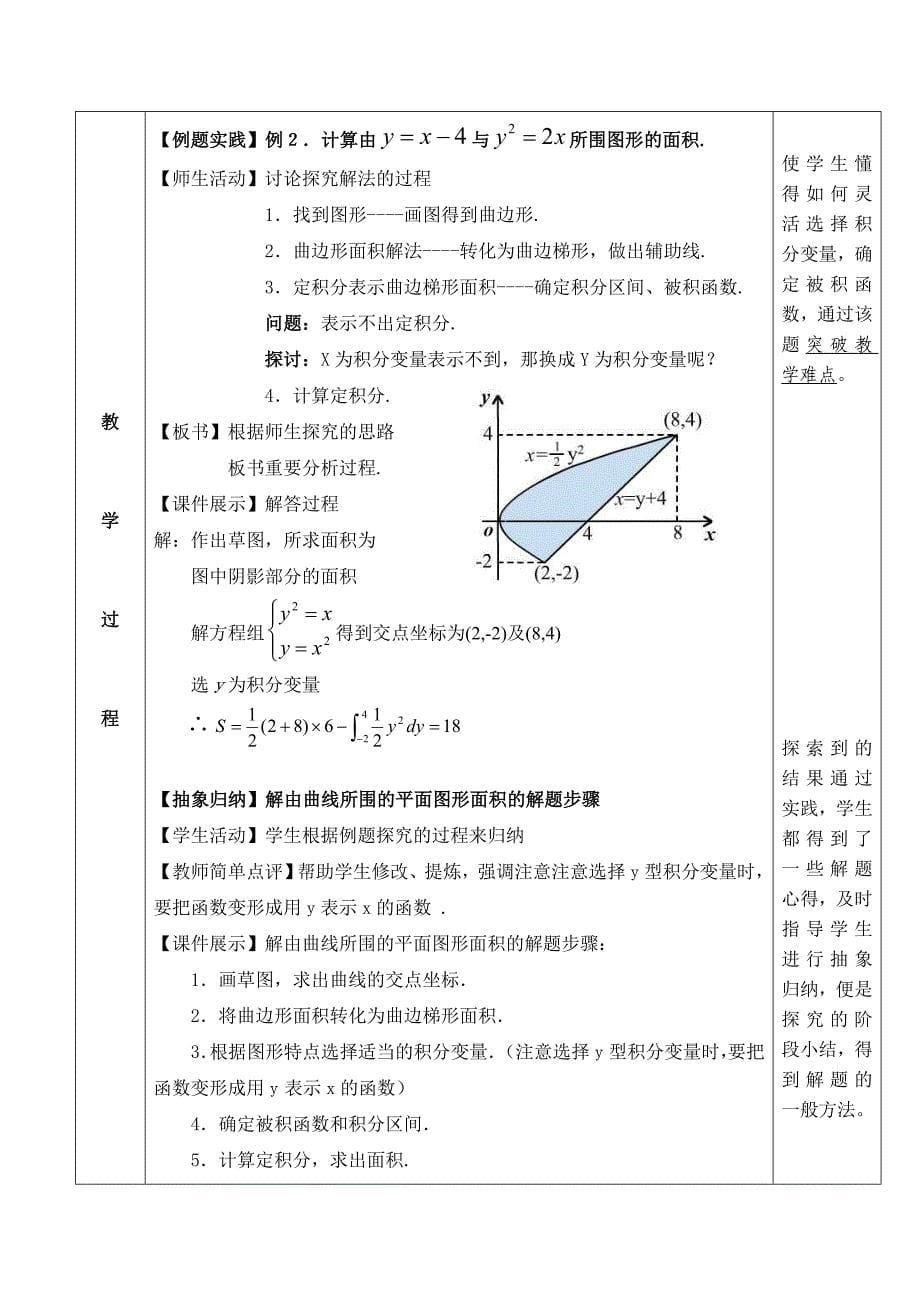 定积分在几何中的简单应用教学设计_第5页