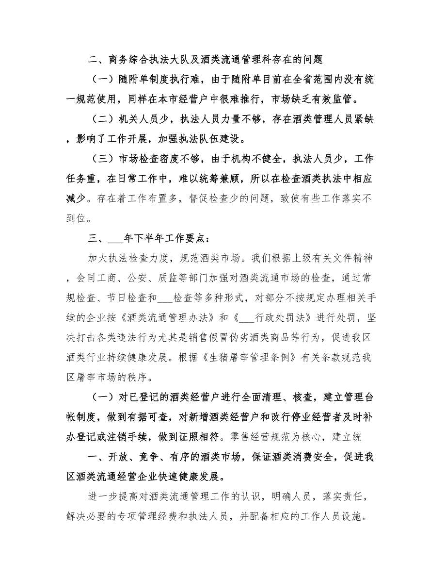 2022年商务综合行政执法工作总结范文_第2页