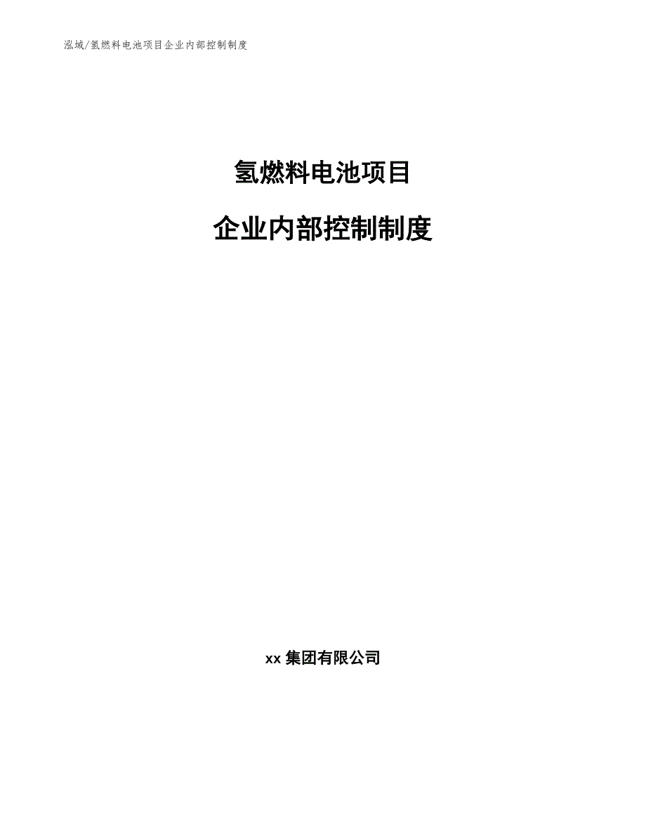 氢燃料电池项目企业内部控制制度_第1页