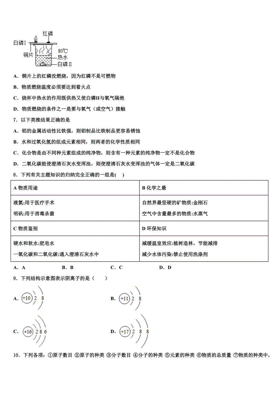 广州市越秀区知用中学2022-2023学年化学九上期末达标检测试题含解析.doc_第2页