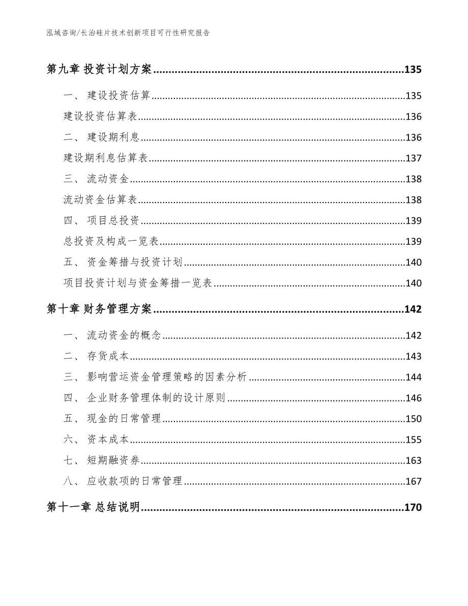 长治硅片技术创新项目可行性研究报告（范文模板）_第5页